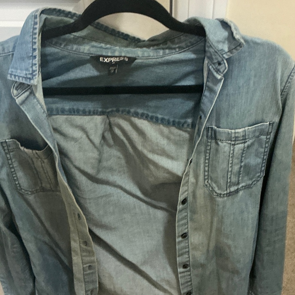 Express Light Blue Denim Shirt